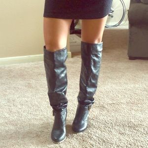 Knee high black sexy boots